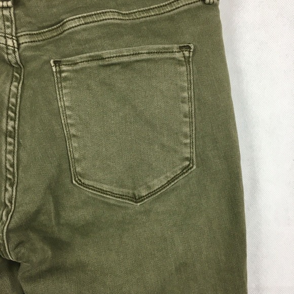 Abercrombie & Fitch Jeans Women Sz 4 Olive Green Distressed Harper Super Skinny - Picture 8 of 11